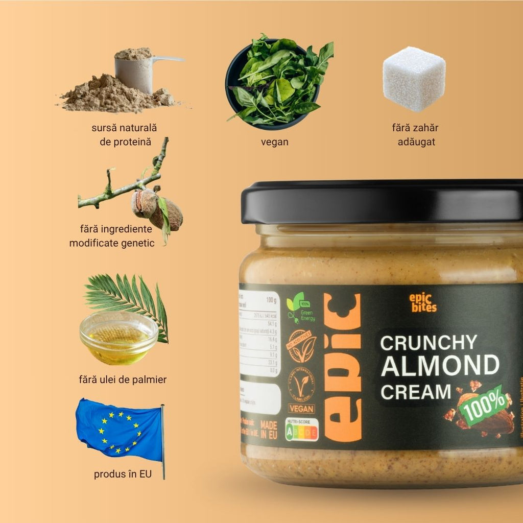 Cremă crocantă de migdale Epic Bites 300g