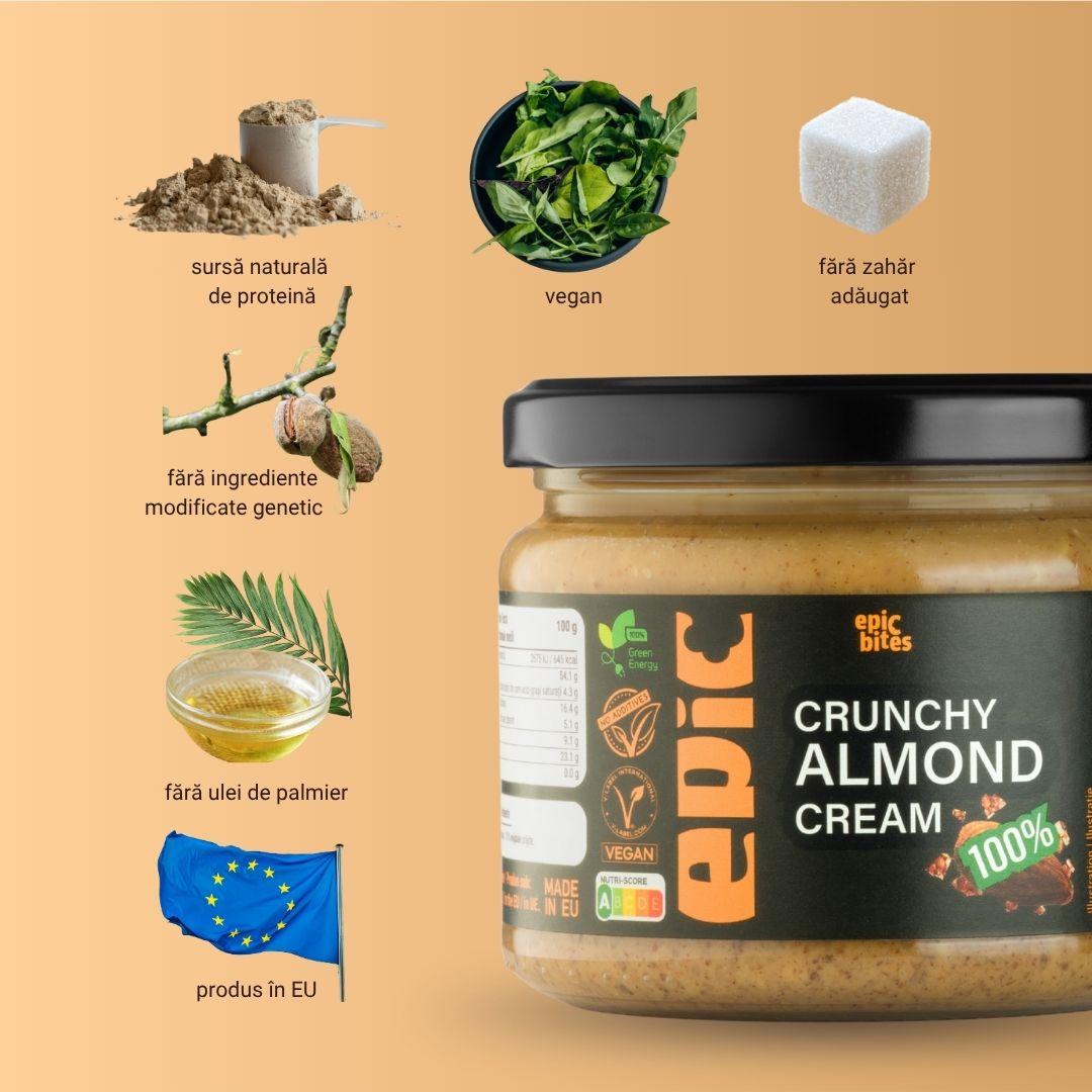 Cremă crocantă de migdale Epic Bites 300g